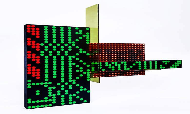 Cem Sonel, Loading..., Led panel, Mdf üzeri neon boya, Pleksi_Led