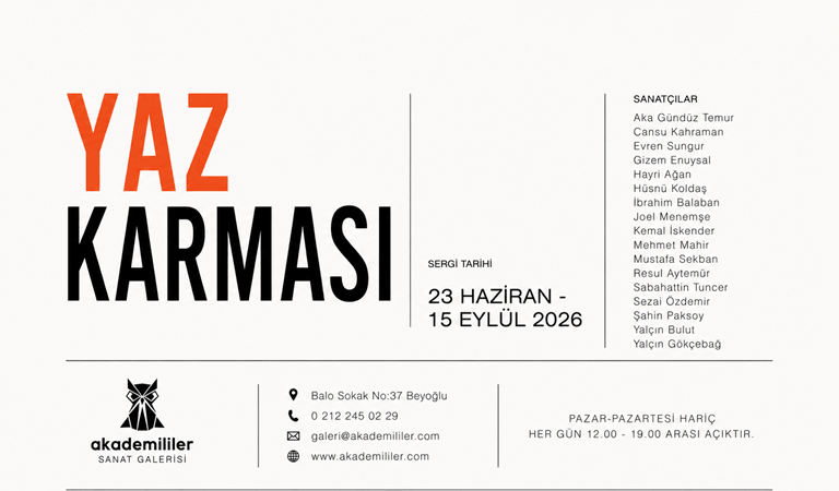 'Yaz Karması' Sergisi Akademililer Sanat Galerisi'nde Açılıyor